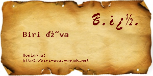 Biri Éva névjegykártya